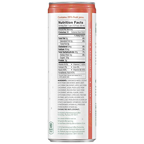 Peach Passion Fruit Starbucks Refreshers Juice Cans - Pack of 12