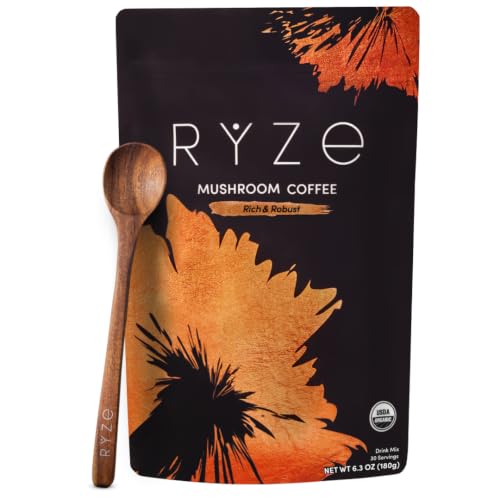 RYZE Mushroom Coffee Starter Kit - Signature Dark Roast, 60 Servings, Pack of 2