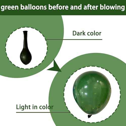 Dark Green Balloons 70pcs 12 Inches Balloons - Elegant Birthday Party Decorations for Men, Boys, Graduation, Baby Shower, Wedding, Kids Party Latex Balloons