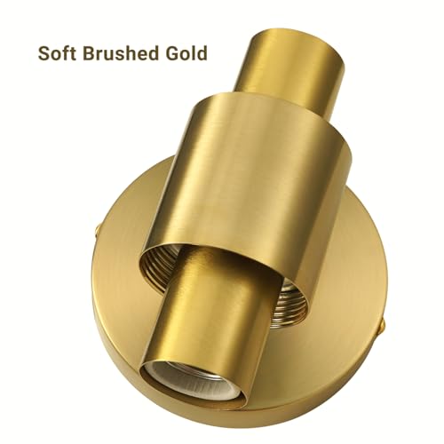 Brushed Gold Wall Sconces Set of 2 - 18.5in Modern Cylinder Glass Vanity Lights for Bathroom Mirror