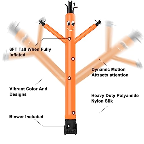 Fly Puppet Dancer Set with 6FT Inflatable Tube and 1/3HP Blower - Orange