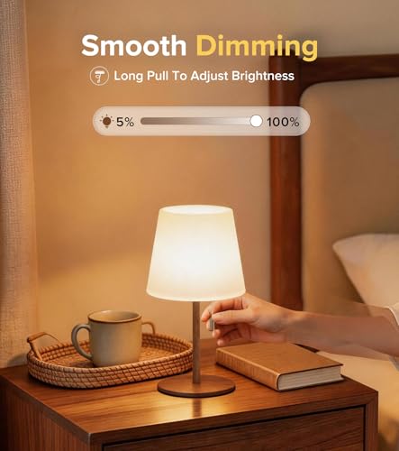 Wood Grain Rechargeable Cordless Shower Lamp 5400mAh Waterproof Bathroom Light