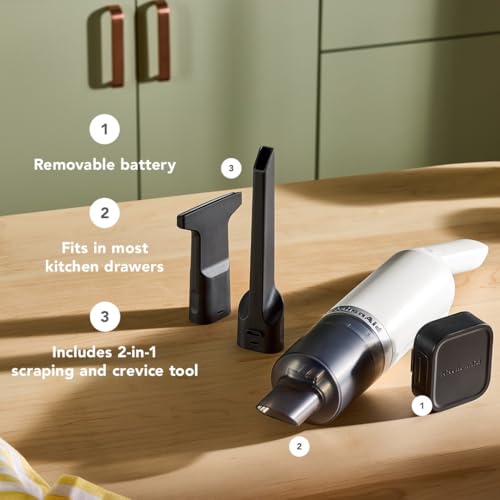 Cordless Kitchen Vacuum Cleaner with Removable Battery - Porcelain White
