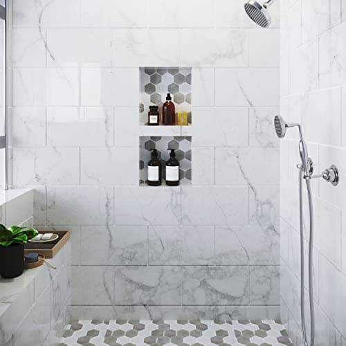 Shower Niche Insert Tile Ready 12x28 Inches Prefab Wall Box for Shower Storage - Houseables