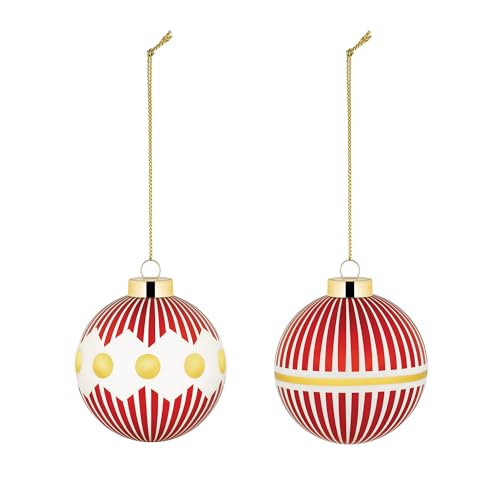 Alessi Christmas Tree Baubles Set of 2 - Blown Glass Holiday Decorations