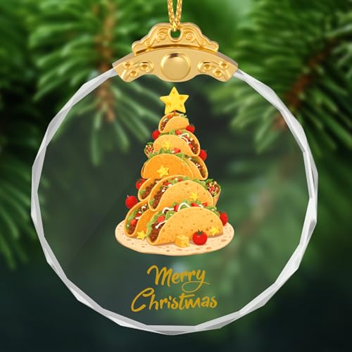 Soulchen Crystal Taco Christmas Ornament – Mexican Food Tree Decoration 2.68in