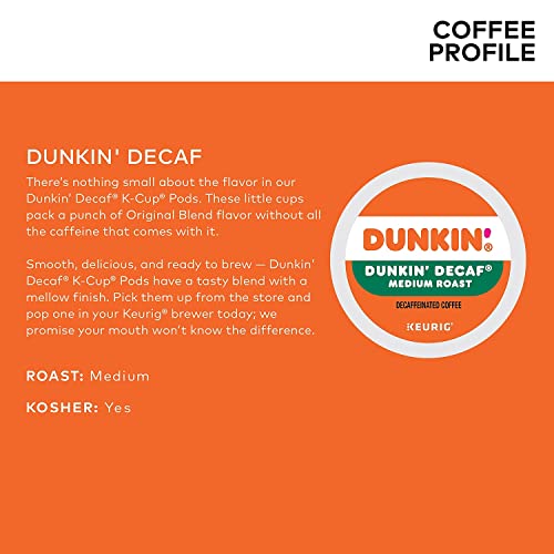Dunkin' Decaf K-Cup Coffee Pods 44 Count | Medium Roast, Original Flavor