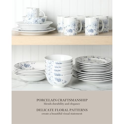 Martha Stewart Empress Bouquet 30 Piece Decorated Porcelain Chip and