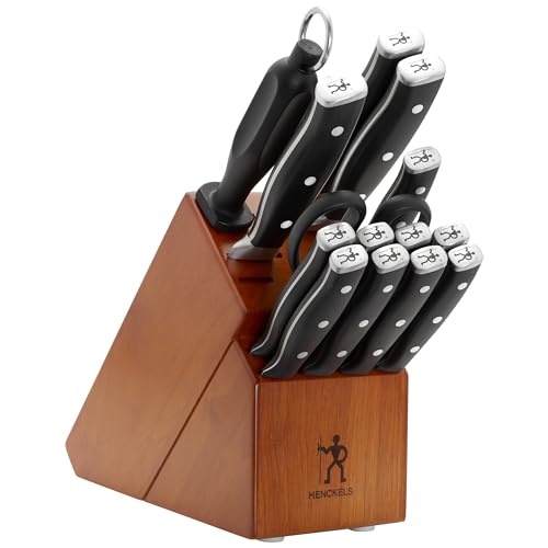 Henckels Forged Accent 15-Piece Knife Block Set with Black Handles - New Version