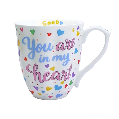 Glen Mila 13oz Heart Bone China Mug for Tea Coffee Lovers — Full of Love
