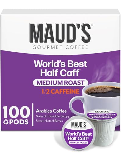 Maud's Half Caff Medium Roast Coffee Pods - 100 Count, Low Acid Blend