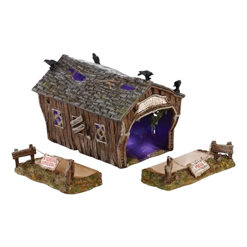 Department 56 Halloween Crow Creek Covered Bridge Lit Figurine, 4.72 Inch, Multicolor