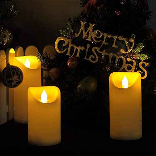 iZAN 1PCS Battery Operated Flameless LED Candle with Timer Outdoor Waterproof Flickering Decorative Light for Halloween Thanksgiving Christmas Home Kitchen Wedding Party Events Decoration D?cor 3¡±x5¡±