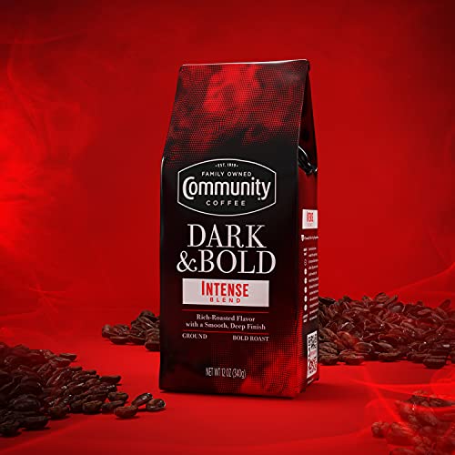 Dark & Bold Intense Blend Coffee - 12oz Pack of 6 Ground Coffee Bags