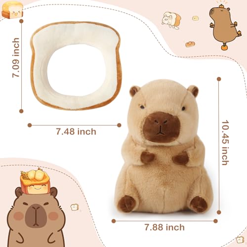 Toast Capybara Plush Pillow Capybara Stuffed Animal Toy with Bread Choker Cute Capybara Peluche for Girls Boys Kids