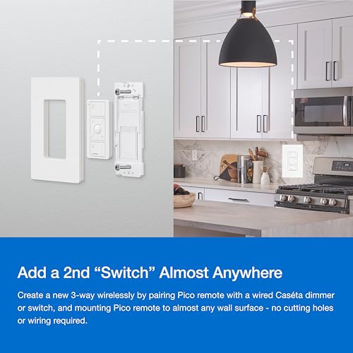 Lutron Caseta 3-Way Smart Dimmer Kit White - Wireless Remote & Bracket Included