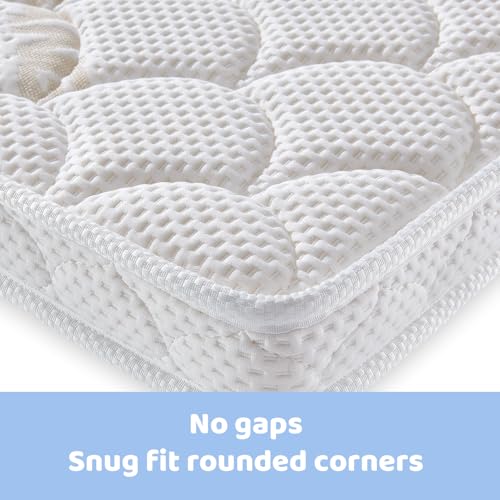 Tiankehan 38x24x4 Inch Mini Crib Mattress - Dual Sided Support & Breathable Foam - White Variation
