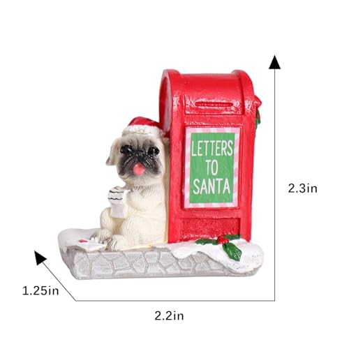 Christmas Village Accessories Ornaments Resin Puppy Read Letters from Santa Christmas Village Sets Decoration for Xmas Festival Holiday