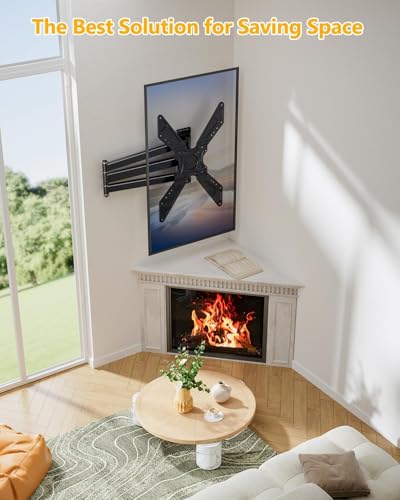 Full Motion Corner TV Wall Mount for 32-75 Inch TVs - Supports 110 lbs - Landscape & Portrait