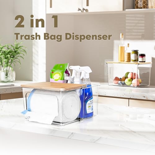 2 in 1 Trash Bag Dispenser & Under Sink Organizer - Clear Acrylic
