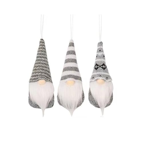 3PCs Christmas Gnome Ornaments for Tree, Decorative Plush Swedish