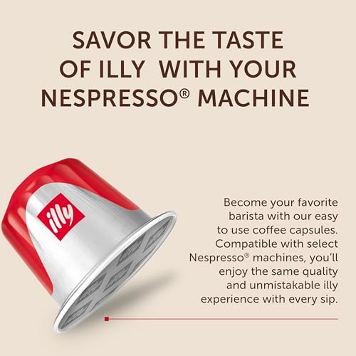 Illy Classico Medium Roast Coffee Capsules 10 Count Pack of 5 - Compatible with Nespresso