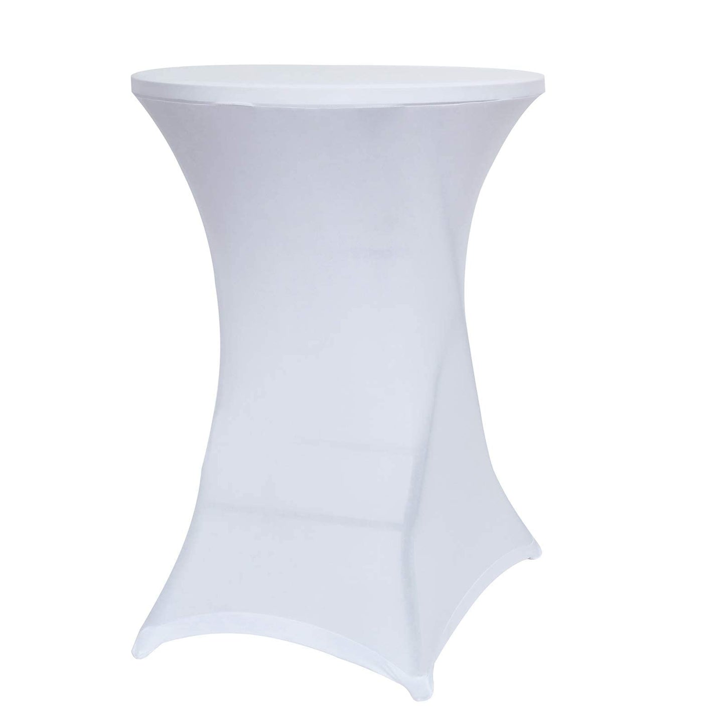 Obstal Cocktail Table Covers Stretch Spandex White Cocktail Table Cover Cloth for Wedding, Banquet and Party (30"-32" Diameter x 42" Height,6Pc)