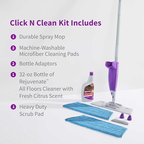 Multi-Surface Spray Mop Kit with Reusable Microfiber Pads & Cleaner