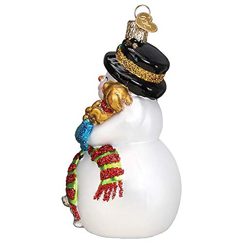 Old World Christmas Snowman With Playful Pets Ornament – Handcrafted Glass Globe
