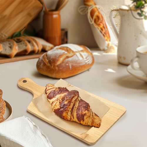 50 Pcs Bamboo Cutting Boards with Handles - Laser Engraving Ready Charcuterie Serving Trays for Kitchen & Gift
