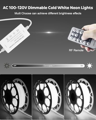 Outdoor Waterproof 100FT COB LED Strip Lights - Dimmable, High Density, Super White 6000K