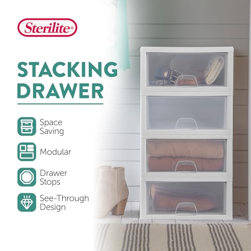Sterilite 16 Quart Stacking Drawer Storage Organizer - 6 Pack