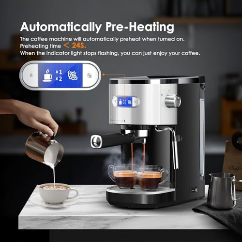 COWSAR 20 Bar Espresso Machine - Black-8054H Compact Coffee Maker
