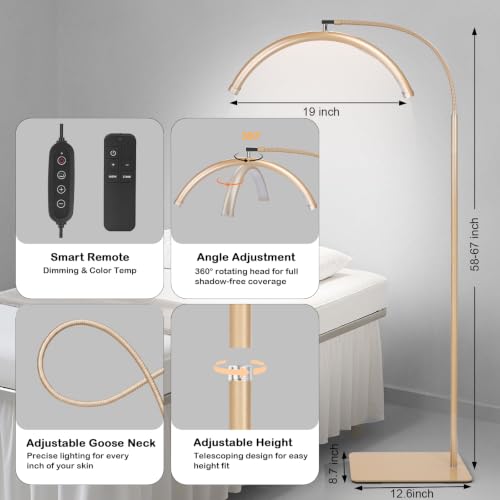 MINIEAR Gold Half Moon Lash Light Dimmable LED Lamp for Eyelash Extensions & Estheticians