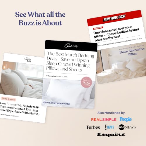 King Size Down Alternative Pillows 2-Pack - Soft, Hotel-Quality Comfort, Vegan Microfiber