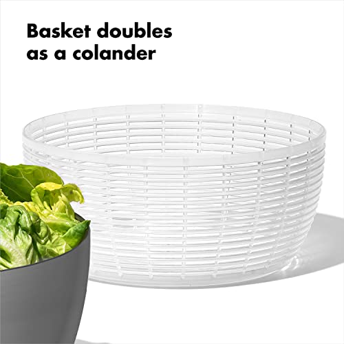6-2/74-Quart Stainless Steel Salad Spinner with Non-Slip Base & Brake