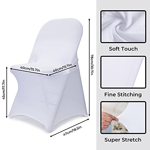 White Stretch Spandex Folding Chair Covers 30PCS for Wedding & Events - Babenest