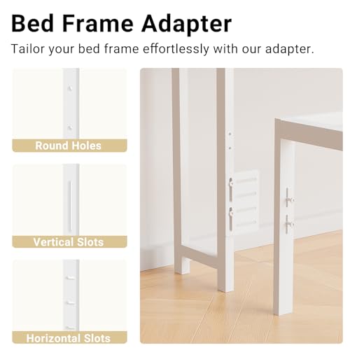 Twin Headboard with Storage & RGB LED Lights, Power Outlets, White