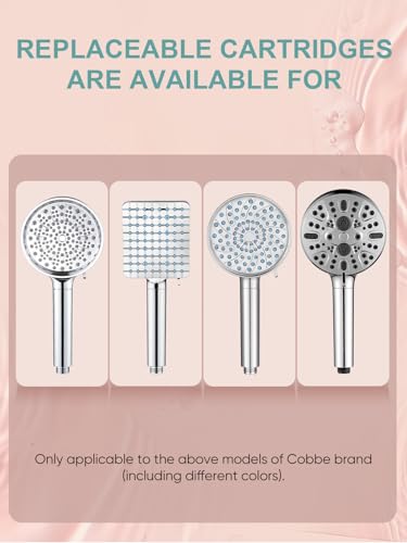 Cobbe Max 4 Pack Shower Filter Replacements - Remove Chlorine & Reduce Dry Skin
