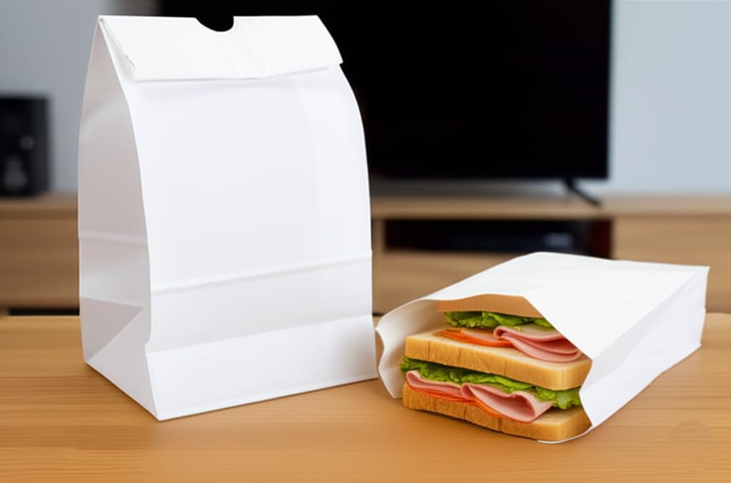 Karat 4lb Paper Lunch Bags - White, 2,000 Count - Versatile Paper Bags for Small Business, Snacks, Popcorns or Party Favor - Sturdy, Self-Standing, Reusable
