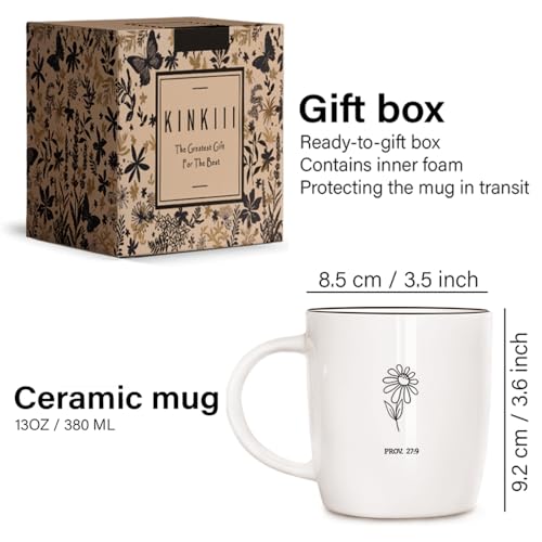 Personalized Proverbs 27:9 Coffee Mug Gift for Women - 13oz Scripture Cup