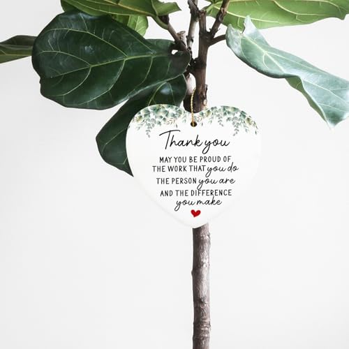 Thank You Gifts for Women Hanging Ornament - Appreciation Retirement Boss Colleague Ceramic Keepsake - Proud of You