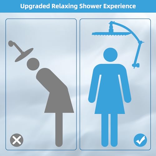 Square 12-Inch Metal Rain Shower Head with 16-Inch Extension Arm - Chrome