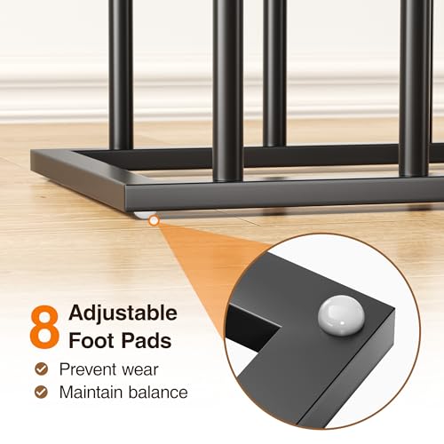 Freestanding Boot Rack for 8 Pairs - Black Shoe Organizer with Variation Large Poles