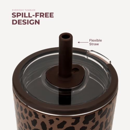 HydroJug 20 oz Ceramic-Lined Spill-Resistant Tumbler - Brown Leopard Variation