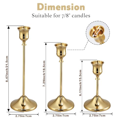 Gold Candlestick Holders, 27Pcs Taper Candle Holders