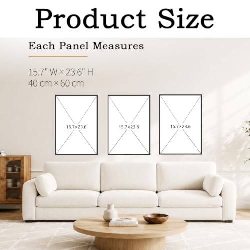 MuSeek 3-Piece Framed Abstract Wall Art Set 16x24 Inches Modern Living Room Decor