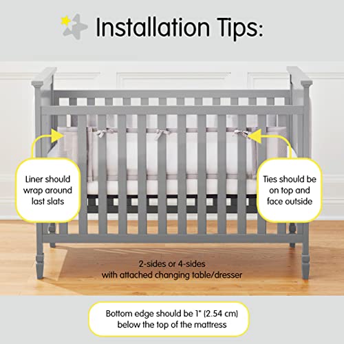 Breathable Mesh Crib Liner for Full-Size Baby Cribs - Safety & Airflow