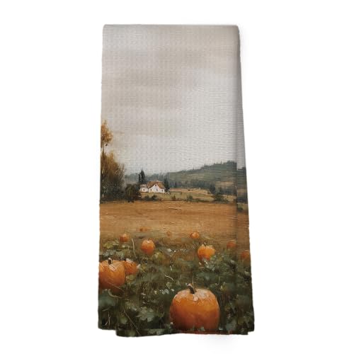 XPH Autumn20 Rustic Farmhouse Fall Pumpkin Kitchen Towels 16x24in