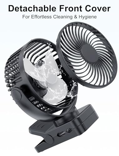 Magnetic Cruise Ship Clip Fan 12000mAh Battery Operated with LED Lantern & Timer - 1-Pack